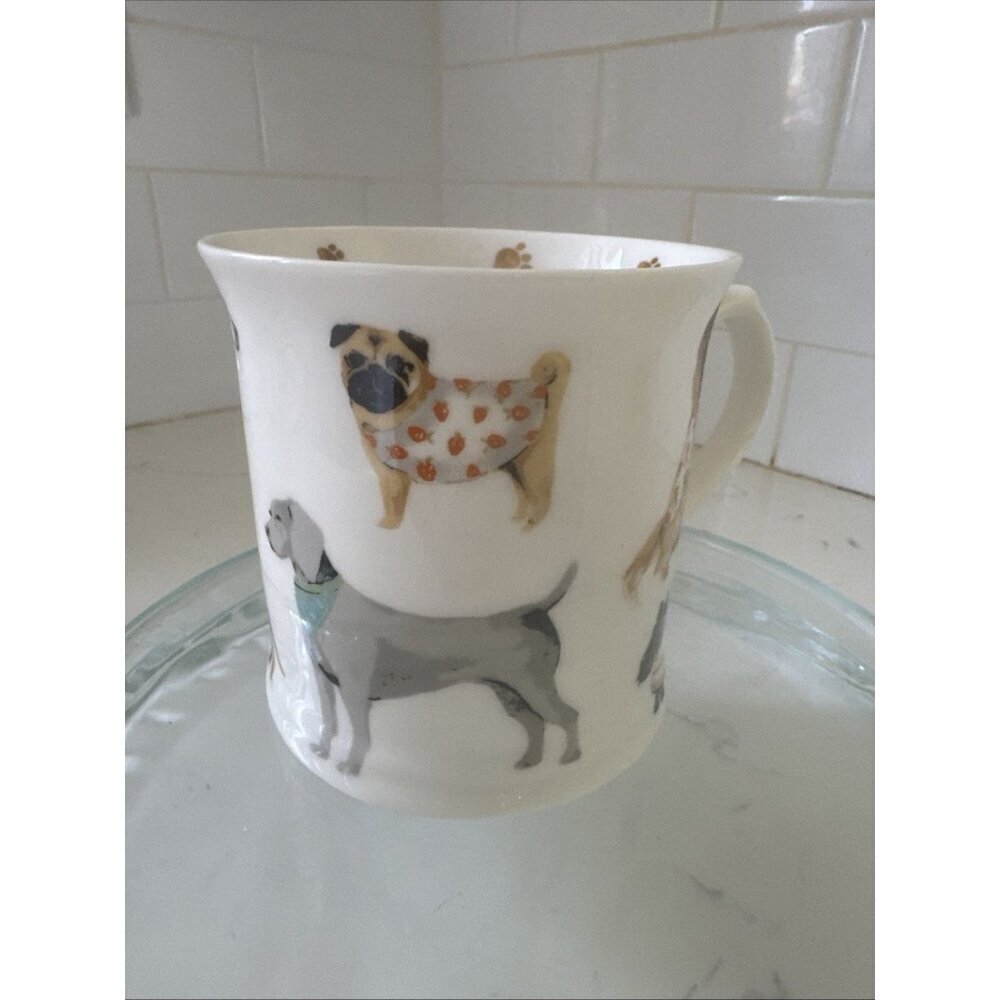Cooksmart Fine China England 16oz Cute Dogs w/Sweaters & Bandanas Coffee Tea Cup - Picture 2 of 12